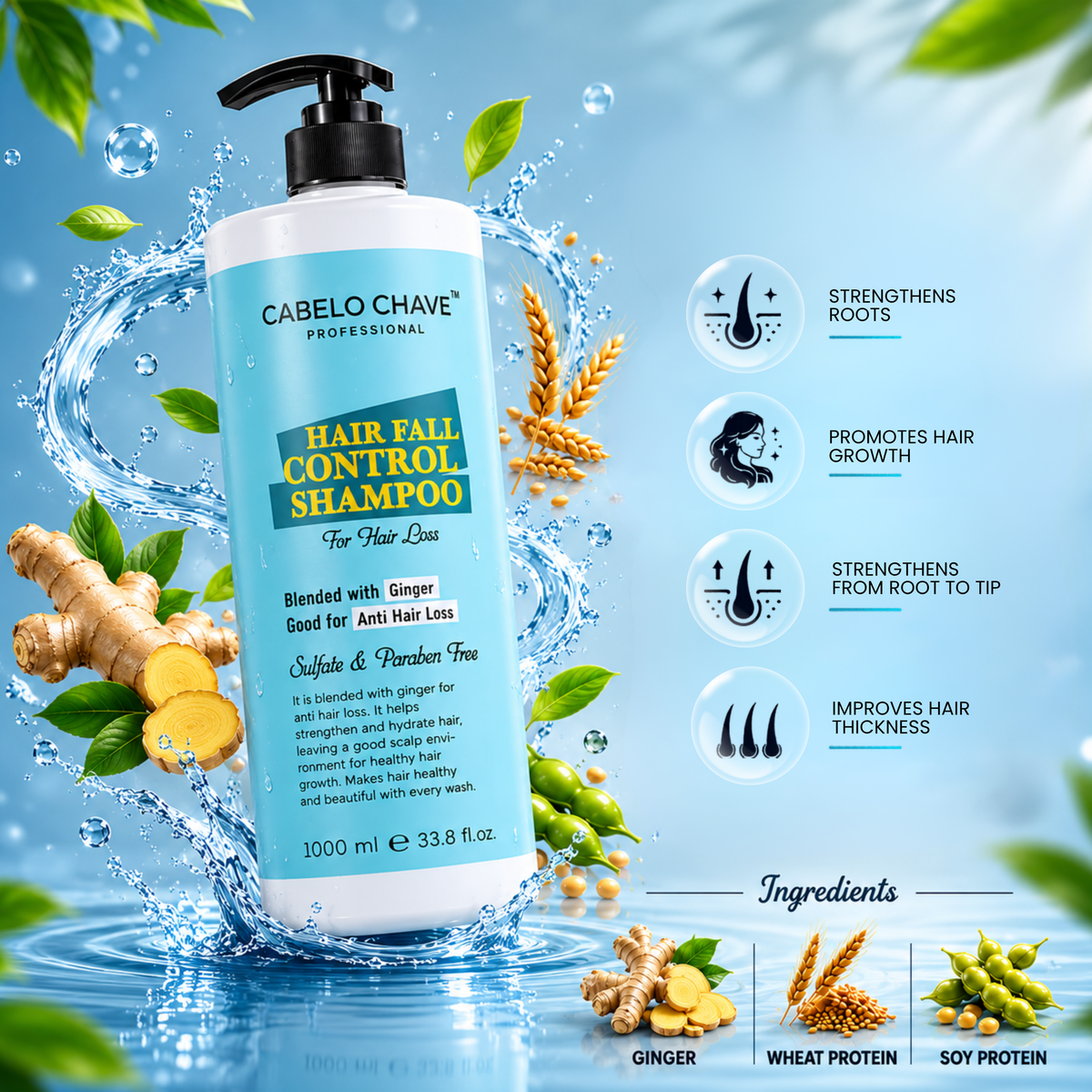 Hair fall control Shampoo – Cabelo Chave Hair fall control Shampoo – Cabelo Chave