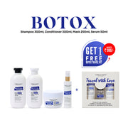 Cabelo Chave Professional Botox Shampoo + Botox Conditioner + Botox Hair Mask + Botox Hair Serum + Free Travel Kit | 300ml + 300ml + 250ml + 50ml +130ml